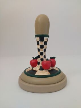 Vintage 1995 Brown Bag Cookie Art Cookie Press Mold Apples Number 5 Like New